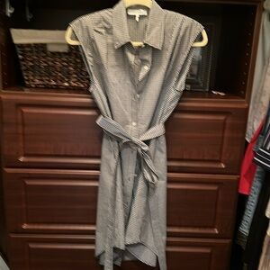 Frame size small gingham black and white belted dress